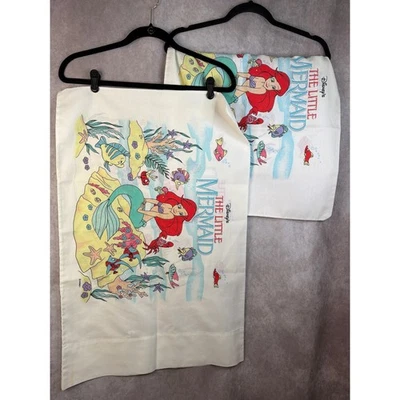 Vintage 90s Disney The Little Mermaid Pillowcase Set Standard Springs USA - Image 1 of 4