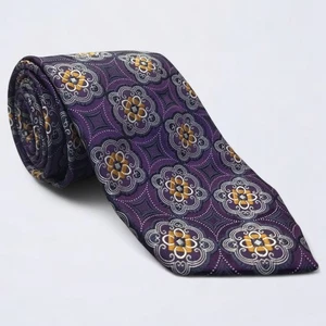 Jos A Bank Signature Collection Necktie Adult 59x3.25 Purple Abstract 100% Silk - Picture 1 of 7