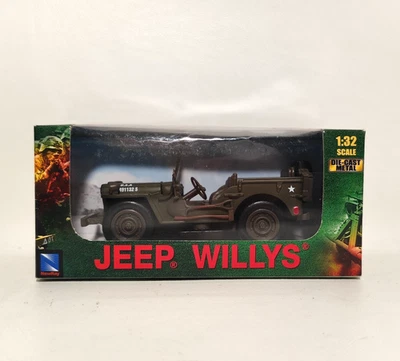 1:32 NewRay Jeep Willys Military Die-Cast Vehicle Olive Drab - Image 1 of 3