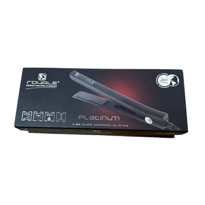 ROYALE Platinum Black Diamond 1.25" Pure Ceramic Plates Flat Iron Hair Styler - Image 1 of 4
