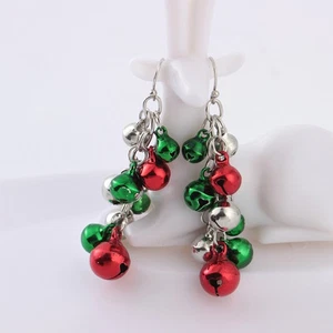 Pendientes de Navidad colgantes para niñas Jingle Bell tachuelas de Navidad - Imagen 1 de 11