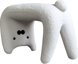 Süßer Tierhocker, Ottomane in Katzenform mit weich gepolstertem Kissen, Beistelltisch - Bild 1 von 7