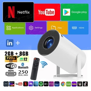 Portable Home Theater 4K Mini Projector 10000 Lumen LED 1080P WiFi Bluetooth UHD - Picture 1 of 24