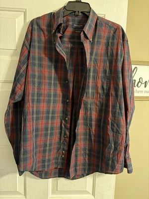 Van Heusen Men's Long Sleeve Plaid Button-Down Shirt Size M 15-15.5 - Image 1 of 3