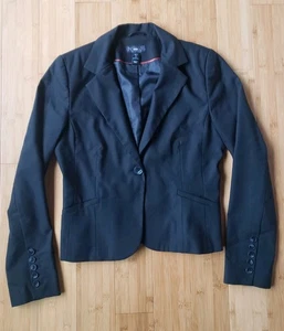H&M klassischer maßgeschneiderter schwarzer Blazer Jacke adrette Büro schick Damengröße 8 gebraucht, in einwandfreiem Zustand - Bild 1 von 11