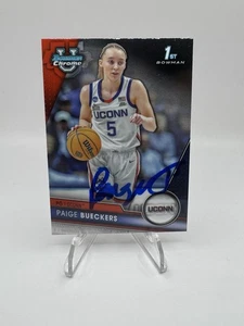 Paige Bueckers Dallas Wings Signed 2024 Topps Bowman Chrome U UCONN HUSKIES ROY - Picture 1 of 2