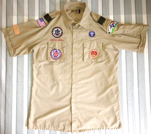 Boy Scouts Of America Short Sleeve Uniform Shirt. Size M. 100% Supplex Nylon. - Picture 1 of 22