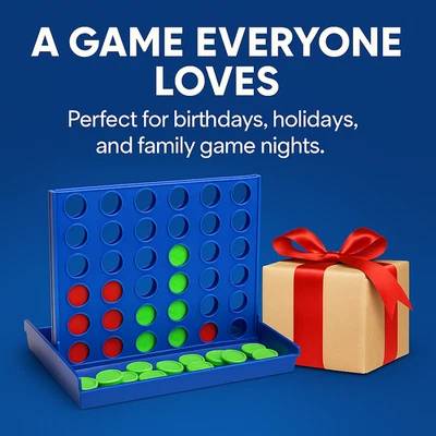 CONNECT FOUR 4 IN A ROW FAMILY PARTY FUN GAME TOY CHRISTMAS GIFT BLACK FRIDAY - Image 1 of 4