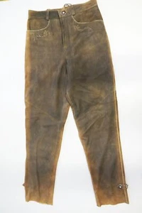 Lange Lederhose dickes Ziegenleder kaum getragen butterweich Antik Optik Gr.44 - Bild 1 von 8