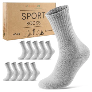 Calcetines de tenis calcetines deportivos (10-50 pares) calcetines de trabajo hombre mujer calcetines blancos - Imagen 1 de 40