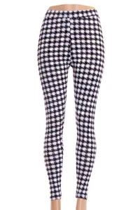 B20 weiß schwarz kariert lang weich Training Fitness Yoga Leggings freie Größe - Bild 1 von 4