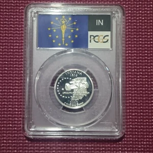 2002 S 25C Silver Indiana Quarter PCGS PR70DCAM - Picture 1 of 2