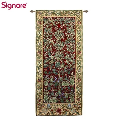 Tapestry Wall Hanging William Morris Tree of Life Red - Image 1 of 4