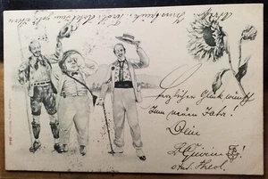 Mit Hut grüßende Männer - KStV Carolingia Aachen - 1899 / Karte - Studentika - Picture 1 of 1