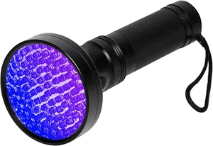 100 LED Blacklight UV Flashlight 395nm - Pet Stain Detector, Bed Bug Finder - Picture 1 of 12