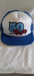 Vintage 50 AND NIFTY Snapback Baseball Cap Mesh Trucker Hat RARE blue  - Picture 1 of 5