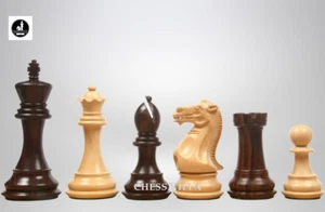 Juego único de 4"" de piezas de ajedrez profesional Club Staunton - palo de rosa ponderado - Imagen 1 de 6