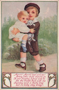 Postkarte (Religiös) März! März! ferse und zehe! Jedes kleine Kind sollte hin - Bild 1 von 2