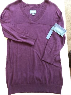 Nuevo con etiquetas Suéter Simple Vera 3/4 Slv Cuello en V Algodón/Rayón Púrpura (XS) Foto 1 de 4