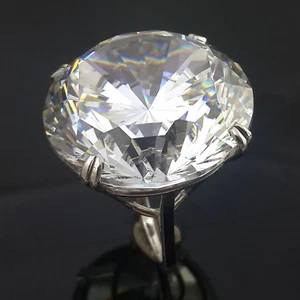 25 Ct Certified Treated Off White Diamond Solitaire Promise Ring In 925 Silver - Picture 1 of 7