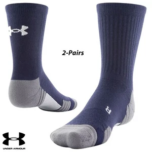 Under Armour Socks: 2-PAIR Team Crew (L)- Midnight Navy - Picture 1 of 4