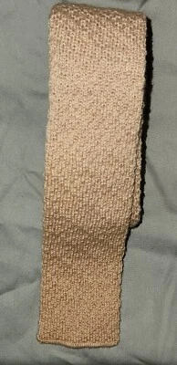 Hadley Vogue California Men's Tie Beige Wool Knit  Flat End Self-tie - Image 1 of 2