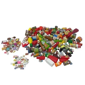 6 lbs Preowned LOT Pretend Shop Play Groceries Food Products Canned Goods Mini - Picture 1 of 9