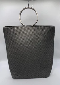 Whiting & Davis Gun Metal Gray Mesh Purse Round Handles Shoulder Chain Tassel - Picture 1 of 15