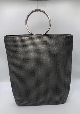 Whiting & Davis Gun Metal Gray Mesh Purse Round Handles Shoulder Chain Tassel - Image 1 of 4