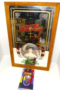 Working Vintage Pepsi Cola 3D Mirror Clock Wall Decor Gibson Girl Bar Retro - Picture 1 of 4