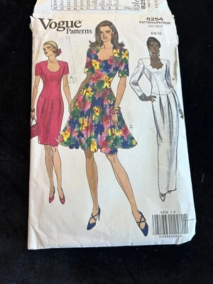 Vestido de dama Vogue Patrones patrón de costura talla 6,8,10.   Número de modelo: 8254 Foto 1 de 4