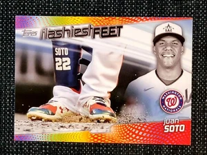 JUAN SOTO 2022 Topps Series 1 flashiest FEET Insert Card #FF-9 Nationals - Foto 1 di 2