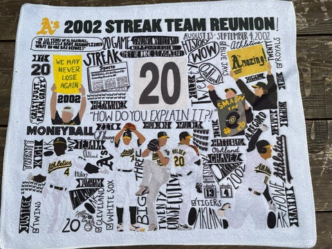 Oakland A’s SGA Rally Towel 20 Game Win Streak Reunion Moneyball 2022 Athletics Cover