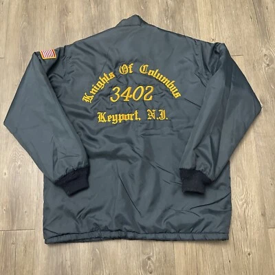 Vintage Knights Of Columbus Embroidered Sherpa Lined Jacket Size Large - Image 1 of 4