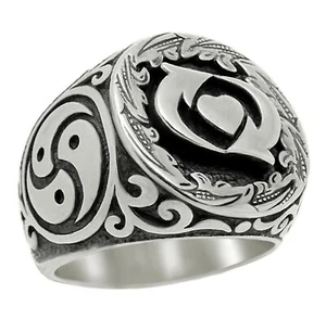 Triskelion BDSM Switch Herz Silber 925 Herren Damen Ring Besitzer Sklave dominant " - Bild 1 von 11