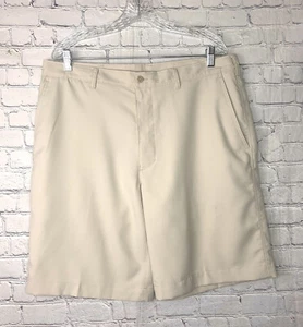 PGA Tour Mens Golf Shorts Chino Tan Lightweight Pockets Flat Front Pants Size 36 - Picture 1 of 8