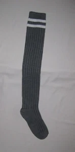 Tween girls 9-12yrs striped top rib knit over the knee socks dark gray nip - Picture 1 of 2