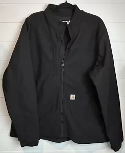 Carhartt Rugged Flex Peak Bonded Fleece Scrub Jacket XL Black - Picture 1 of 7