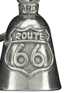 Route 66 Motorcycle Guardian Bell Rt 66 Pewter New Metal Biker 1x1 1/2 inches - Picture 1 of 4