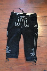 Lederhose, bayerisch, Tracht, schwarz Gr. 42, fast neu, kaum getragen - Bild 1 von 5