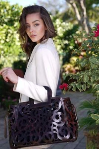 Musical Notes Leather Tote - Picture 1 of 12