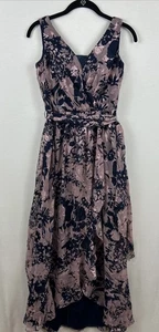 Robe longue rose/bleu David’s Bridal superposition mousseline sans manches bal taille 0 (302) - Photo 1/10