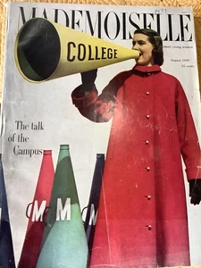 1949 Mademoiselle Magazine August Issue Fashion College Issue - Foto 1 di 15