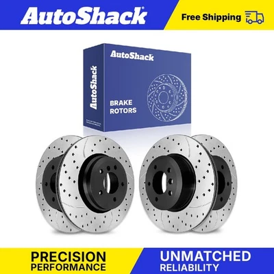 Front Rear Drilled Slotted Brake Rotors for BMW 330Ci 320i 330i 330xi 3.0L Foto 1 de 4