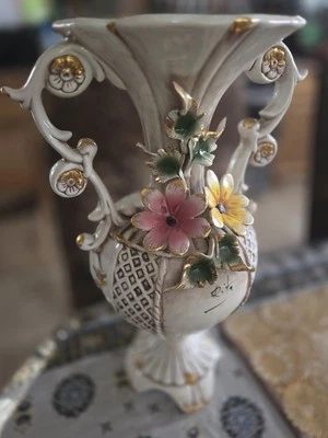 capodimonte porcelain italy vase - Image 1 of 4