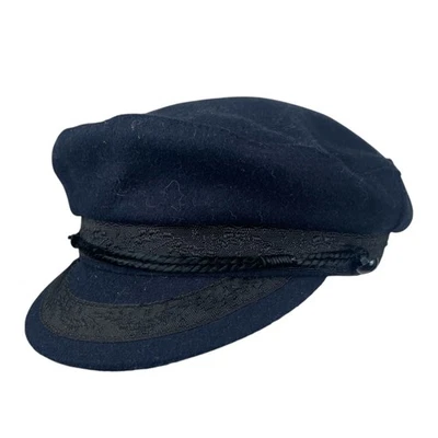 VINTAGE Traditional Wool Breton Cap L 58cm Navy French Fisherman Mariner Mod - Image 1 of 4