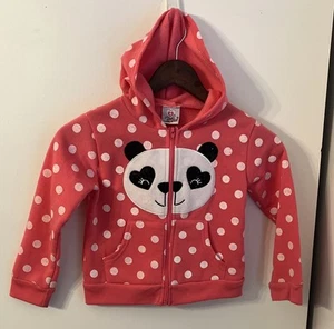 Real love hoodie Girls Size 5/6 Bear Pink Polka Dot Hoodie - Picture 1 of 3
