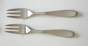 2 TIVOLI / CONTOUR by Retroneu, SALAD FORKS 6 5/8" Satin Finish, 18/10 Stainless - Picture 1 of 3