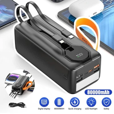 Bank 80000mAh PD Fast Power charger External Backup Battery For Mobile Phone - image 1 of 4