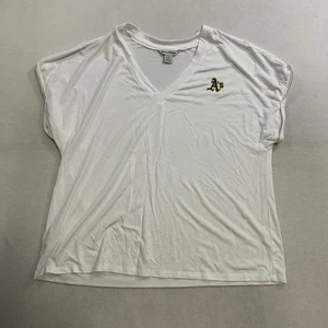 Tommy Bahama Oakland Athletics Top Shirt Women’s Large White Modal Blend - Picture 1 of 7